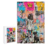 Jigsaw 1000 PCS Girl with Crown Graffiti Art Print Jigsaw Puzzles for Teenagers Improve Memory Educational Challenge Gifts for Friends And Family 1000 PCS