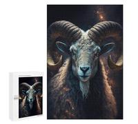 Jigsaw 1000 PCS Golden Horned Ram Portrait Puzzle For Teenagers Enhance Memory Train Your Brain And Hands Addictive Toys to Cultivate Patience 1000 PCS