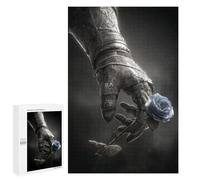 Jigsaw 1000 PCS Gothic Blue Rose Armor Hand Jigsaw Puzzles for Adults Improve Memory Challenging To Complete Christmas Birthday Gifts 1000 PCS