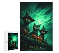 Jigsaw 1000 PCS Halloween Cats with Pumpkins-3 Puzzle For Teenagers Enhance Memory Train Your Brain And Hands Addictive Toys to Cultivate Patience 1000 PCS