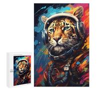 Jigsaw 1000 PCS Leopard Astronaut in Space Jigsaw Puzzles for Adults Improve Memory Challenging To Complete Christmas Birthday Gifts 1000 PCS