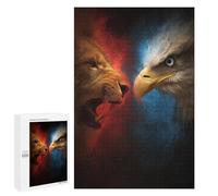 Jigsaw 1000 PCS Lion Vs Eagle Epic Face-off! Puzzle For Teenagers Enhance Memory Train Your Brain And Hands Addictive Toys to Cultivate Patience 1000 PCS
