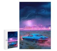 Jigsaw 1000 PCS Neon Desert Storm Car Jigsaw Puzzles for Adults Improve Memory Challenging To Complete Christmas Birthday Gifts 1000 PCS