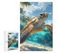 Jigsaw 1000 PCS Ocean Turtle Paradise Jigsaw Puzzles for Adults Improve Memory Challenging To Complete Christmas Birthday Gifts 1000 PCS