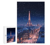 Jigsaw 1000 PCS Paris Winter Night Lights Jigsaw Puzzles for Adults Improve Memory Challenging To Complete Christmas Birthday Gifts 1000 PCS