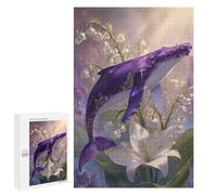 Jigsaw 1000 PCS Purple Whale with Flowers-1 Jigsaw Puzzles for Adults Improve Memory Challenging To Complete Christmas Birthday Gifts 1000 PCS