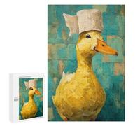 Jigsaw 1000 PCS Quirky Duck Chef Hat Art Print Jigsaw Puzzles for Teenagers Improve Memory Educational Challenge Gifts for Friends And Family 1000 PCS