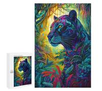 Jigsaw 1000 PCS Rainbow Jaguar in Amazon Rainforest Jigsaw Puzzles for Adults Improve Memory Challenging To Complete Christmas Birthday Gifts 1000 PCS