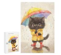 Jigsaw 1000 PCS Rainy Day Kitten-4 Puzzle For Teenagers Enhance Memory Train Your Brain And Hands Addictive Toys to Cultivate Patience 1000 PCS