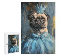 Jigsaw 1000 PCS Royal Pug Art Print Jigsaw Puzzles for Teenagers Improve Memory Educational Challenge Gifts for Friends And Family 1000 PCS