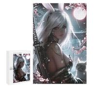 Jigsaw 1000 PCS Samurai Bunny with Sword And Cat Puzzle For Teenagers Enhance Memory Train Your Brain And Hands Addictive Toys to Cultivate Patience 1000 PCS