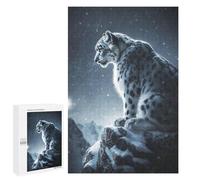 Jigsaw 1000 PCS Snow Leopard in Winter Wonderland Jigsaw Puzzles for Adults Improve Memory Challenging To Complete Christmas Birthday Gifts 1000 PCS