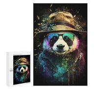 Jigsaw 1000 PCS Stylish Panda Art Print Jigsaw Puzzles for Adults Improve Memory Challenging To Complete Christmas Birthday Gifts 1000 PCS