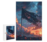 Jigsaw 1000 PCS Warrior's Sunset Flag Jigsaw Puzzles for Teenagers Improve Memory Educational Challenge Gifts for Friends And Family 1000 PCS