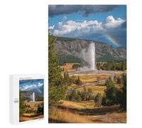 Jigsaw 1000 PCS Yellowstone Geyser Rainbow Landscape Jigsaw Puzzles for Adults Improve Memory Challenging To Complete Christmas Birthday Gifts 1000 PCS