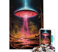 Jigsaw 1000 Piece A Girl And Her UFO Boost Focus And Calm Your Mind Stable Fit No Shifting Pieces Chic Gifts for Home Styling (Size 50x75cm)