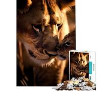 Jigsaw 1000 Piece A Loving Lion Mom Boost Focus And Calm Your Mind Stable Fit No Shifting Pieces Chic Gifts for Home Styling (Size 38x52cm)