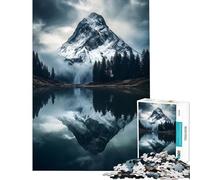 Jigsaw 1000 Piece A Mountain Peak Reflected Boost Focus And Calm Your Mind Stable Fit No Shifting Pieces Chic Gifts for Home Styling (Size 38x26cm)