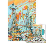 Jigsaw 1000 Piece Abstract Art Modern City Boost Focus And Calm Your Mind Stable Fit No Shifting Pieces Chic Gifts for Home Styling (Size 38x52cm)