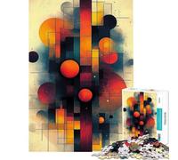 Jigsaw 1000 Piece Abstract Geometric Art Stress Free Brain Teaser Uniform Size Well Cut Pieces Polished Gifts for Wall Decor (Size 38x26cm)