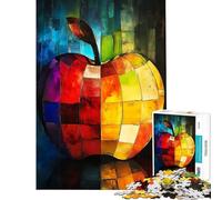 Jigsaw 1000 Piece Abstract Mosaic Apple Painting Boost Focus And Calm Your Mind Stable Fit No Shifting Pieces Chic Gifts for Home Styling (Size 38x26cm)