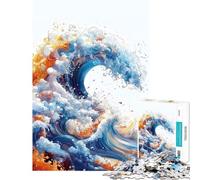 Jigsaw 1000 Piece Abstract Ocean Wave Boost Focus And Calm Your Mind Stable Fit No Shifting Pieces Chic Gifts for Home Styling (Size 50x75cm)