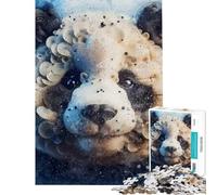Jigsaw 1000 Piece Abstract Panda Face Portrait Boost Focus And Calm Your Mind Stable Fit No Shifting Pieces Chic Gifts for Home Styling (Size 50x75cm)