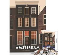 Jigsaw 1000 Piece Amsterdam Cityscape Puzzle For Teenagers Difficult Hard Difficult And Challenge Unique Birthday And Xmas Gifts (38x52cm)
