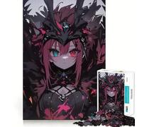 Jigsaw 1000 Piece Anime Girl with Red And Blue Eyes Sharp Joint Play, Mind Training Fun, Cozy Time Game, Christmas Wall Art (38x26cm)