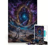 Jigsaw 1000 Piece Astronaut Stargazing on Alien Planet Clean Fit Decor Brain Game Gift Quiet Time Game Birthday Art Gift (38x52cm)