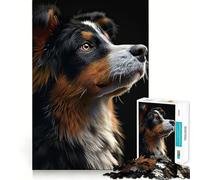 Jigsaw 1000 Piece Australian Shepherd Clean Fit Decor Brain Game Gift Quiet Time Game Birthday Art Gift (38x52cm)