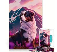 Jigsaw 1000 Piece Australian Shepherd Colorf Clean Fit Decor Brain Game Gift Quiet Time Game Birthday Art Gift (38x52cm)