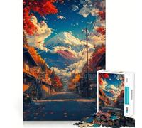 Jigsaw 1000 Piece Autumn Path to Fuji- Clean Fit Decor Brain Game Gift Quiet Time Game Birthday Art Gift (50x75cm)