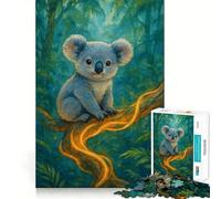 Jigsaw 1000 Piece Baby Koala in The Jungle Clean Fit Decor Brain Game Gift Quiet Time Game Birthday Art Gift (38x26cm)