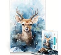 Jigsaw 1000 Piece Baby Roe Deer Clean Fit Decor Brain Game Gift Quiet Time Game Birthday Art Gift (38x52cm)