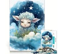 Jigsaw 1000 Piece Baby Sheep Clean Fit Decor Brain Game Gift Quiet Time Game Birthday Art Gift (50x75cm)