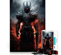 Jigsaw 1000 Piece Black Knight From Hell Exact Cut Art, Smart Play Activity, Calm Play Time, Birthday Decor Gift (38x52cm)