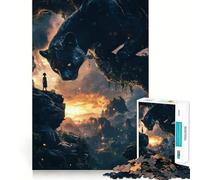 Jigsaw 1000 Piece Black Panther And Child Exact Cut Art, Smart Play Activity, Calm Play Time, Birthday Decor Gift (50x75cm)