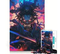 Jigsaw 1000 Piece Blaze of The Demon Samurai Sharp Joint Play, Mind Training Fun, Cozy Time Game, Christmas Wall Art (38x26cm)
