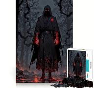 Jigsaw 1000 Piece Blood Assassin - Crimson Shadow Warrior Fine Edge Craft, Creative Skill Toy, Leisure Game Time, Birthday Decor Gift (50x75cm)