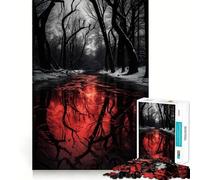 Jigsaw 1000 Piece Blood River Sharp Joint Play, Mind Training Fun, Cozy Time Game, Christmas Wall Art (50x75cm)