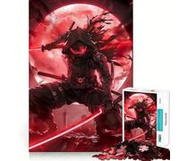 Jigsaw 1000 Piece Bloodmoon Ninja Samurai Sharp Joint Play, Mind Training Fun, Cozy Time Game, Christmas Wall Art (38x52cm)