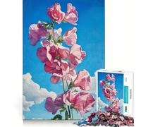 Jigsaw 1000 Piece Bloom in Sweet Pea Exact Cut Art, Smart Play Activity, Calm Play Time, Birthday Decor Gift (38x26cm)