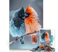 Jigsaw 1000 Piece Blue And Red Robin Bird Fine Edge Craft, Creative Skill Toy, Leisure Game Time, Birthday Decor Gift (38x52cm)