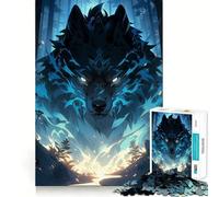 Jigsaw 1000 Piece Blue Wolf Spirit Sharp Joint Play, Mind Training Fun, Cozy Time Game, Christmas Wall Art (50x75cm)