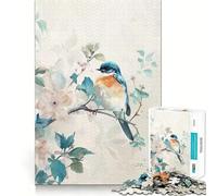 Jigsaw 1000 Piece Bluebird on Branch with Flowers Precise Fit Game, Logic Skill Play, Free Time Play, Birthday Fun Gift (38x26cm)