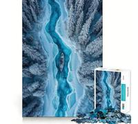 Jigsaw 1000 Piece Boat on Frozen River Exact Cut Art, Smart Play Activity, Calm Play Time, Birthday Decor Gift (38x52cm)