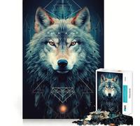 Jigsaw 1000 Piece Boho Spirit Wolf Precise Fit Game, Logic Skill Play, Free Time Play, Birthday Fun Gift (38x26cm)