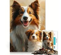 Jigsaw 1000 Piece Border Collie Puppy Portrait Exact Cut Art, Smart Play Activity, Calm Play Time, Birthday Decor Gift (38x26cm)