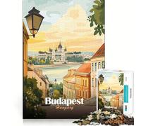 Jigsaw 1000 Piece Budapest, Hungary Cityscape Illustration Neat Cut Decor Logic Thinking Play Calm Game Time Xmas Decor Gift (38x26cm)